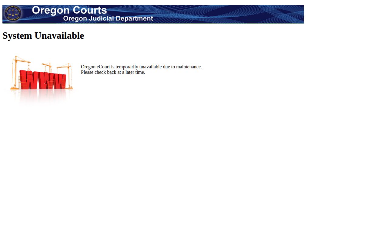 Sherman County arrest case outcome search at Oregon eCourt